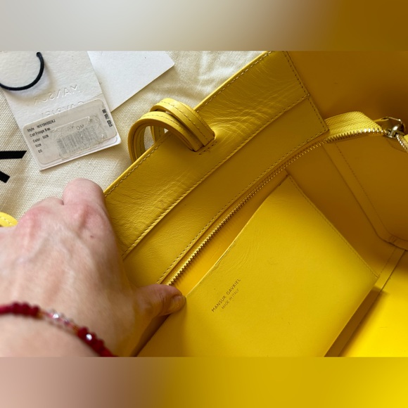 Mansur Gavriel Mini Fringe Tote Bag in Calf Leather Yellow - Picture 13 of 13